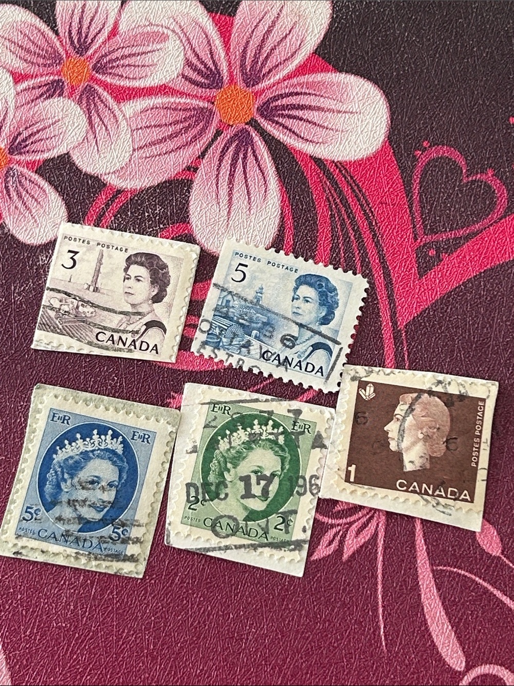 Vintage Canadian Stamp Collection - used Queen 1950’s 1960’s